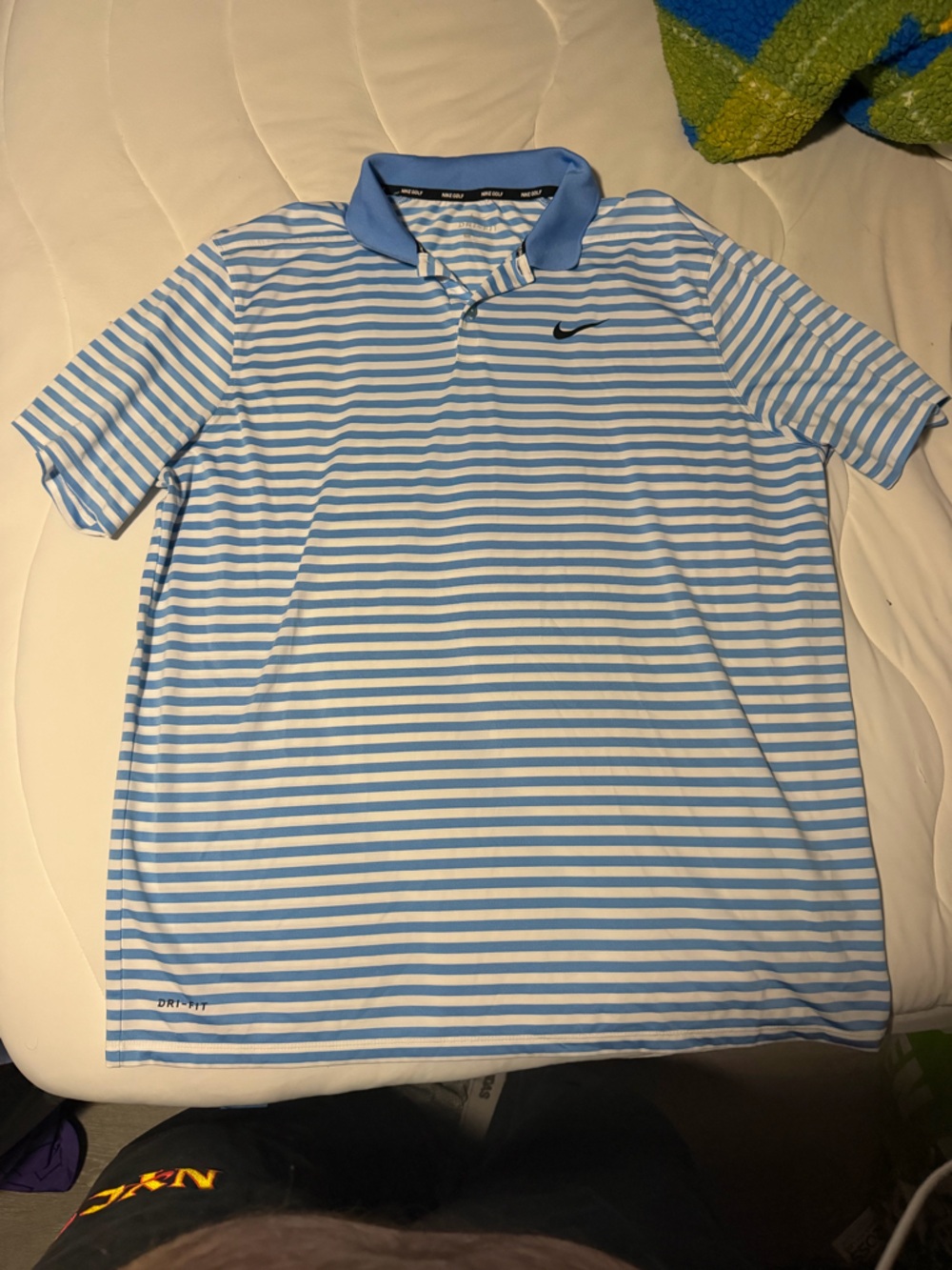Nike Men’s Blue & White Striped Polo Shirt